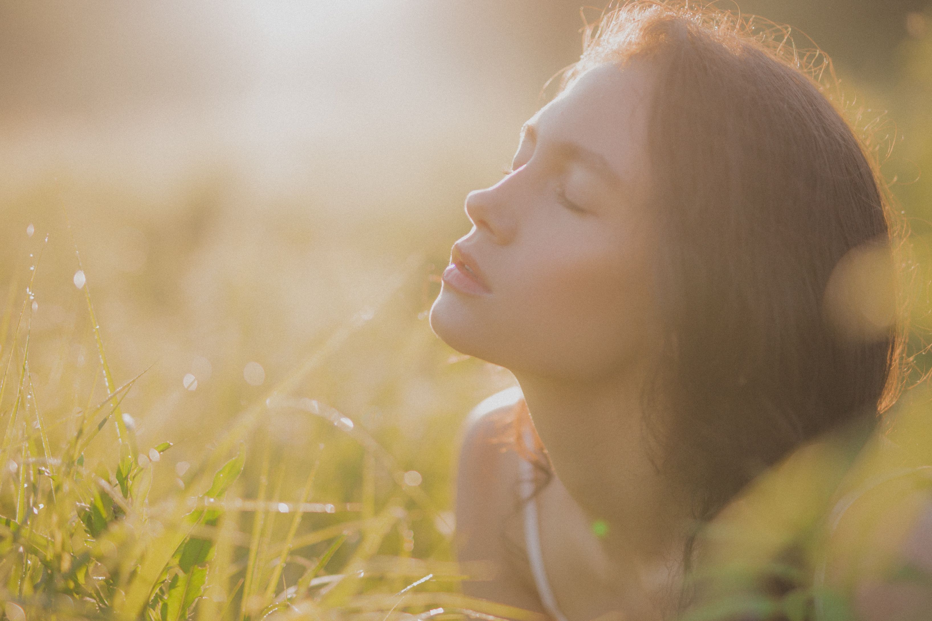 A hopeful moment in warm natural light